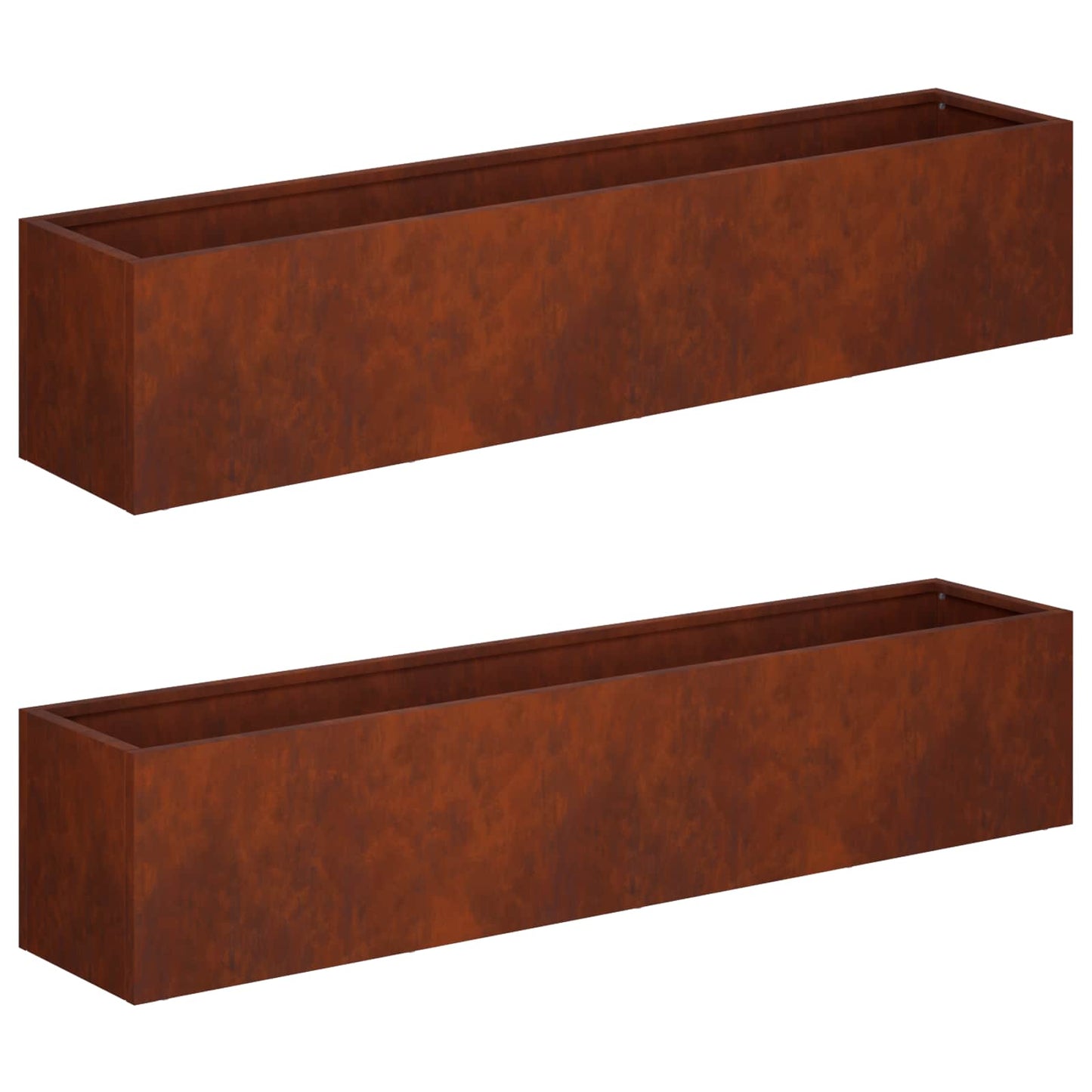 vidaXL Garden Planter 2 pcs Rusty 100 x 20 x 20 cm Weathering Steel 2