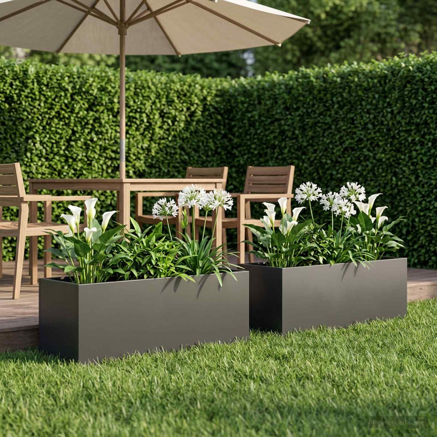 vidaXL Garden Planter 2 pcs Black 80 x 30 x 30 cm Cold-rolled Steel 1