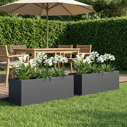 vidaXL Garden Planter 2 pcs Anthracite 80 x 30 x 30 cm 1