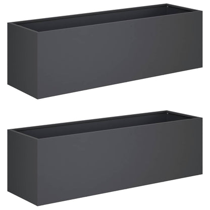 vidaXL Garden Planter 2 pcs Anthracite 80 x 30 x 30 cm 2