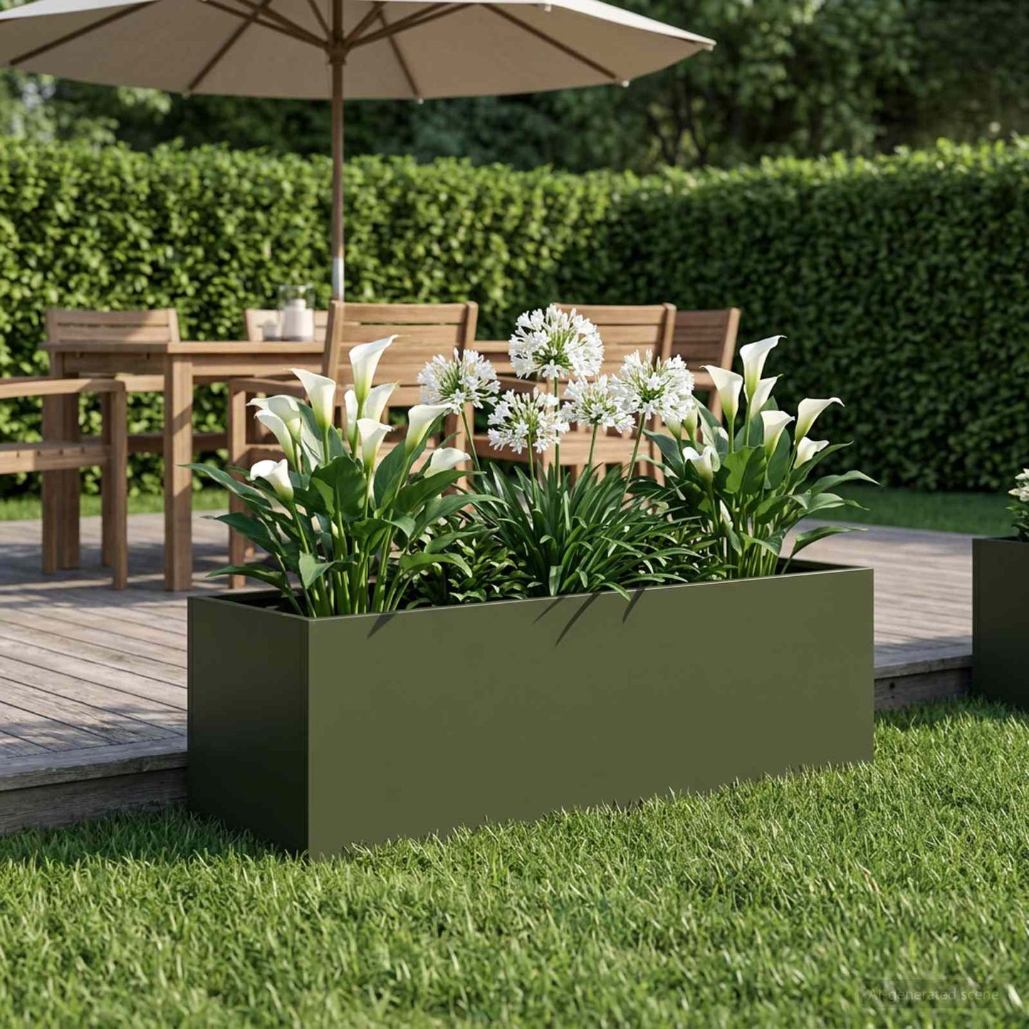 vidaXL Garden Planter Olive Green 80 x 30 x 30 cm Cold-rolled Steel 1
