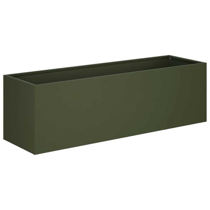 vidaXL Garden Planter Olive Green 80 x 30 x 30 cm Cold-rolled Steel 2