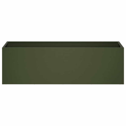 vidaXL Garden Planter Olive Green 80 x 30 x 30 cm Cold-rolled Steel 3