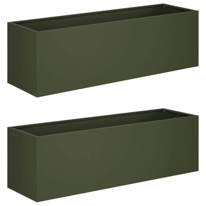 vidaXL Garden Planter 2 pcs Olive Green 80 x 30 x 30 cm 2