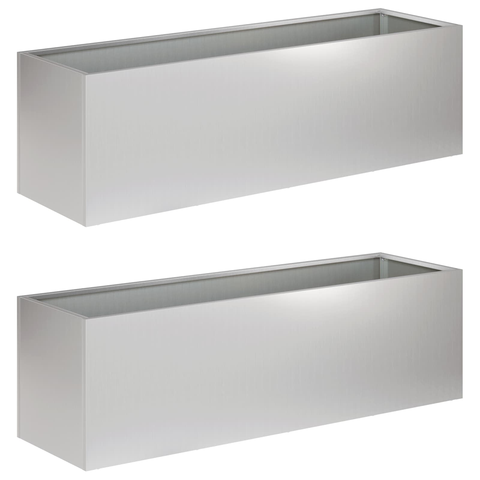 vidaXL Garden Planter 2 pcs Silver 80 x 30 x 30 cm Galvanised Steel 2