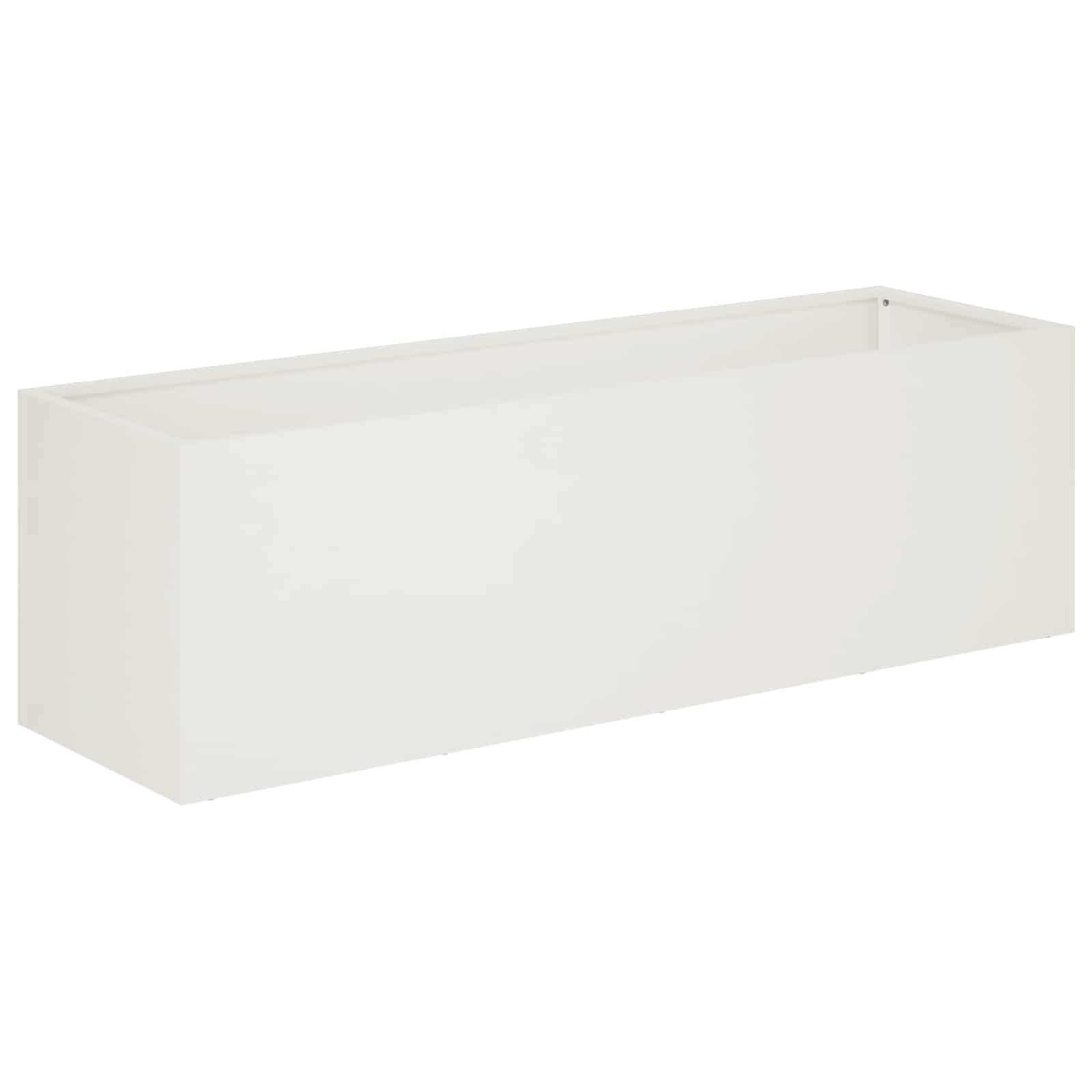 vidaXL Garden Planter White 100 x 30 x 30 cm Cold-rolled Steel 2