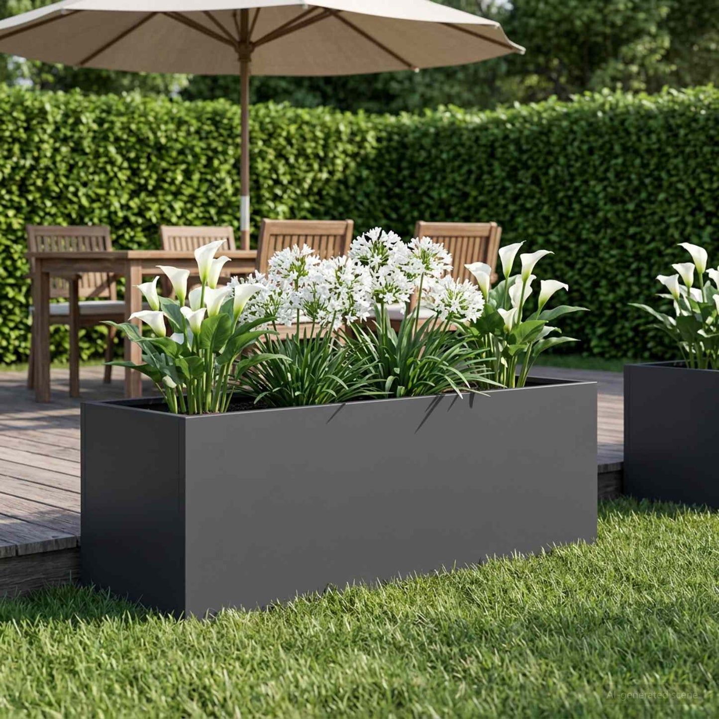 vidaXL Garden Planter Anthracite 100 x 30 x 30 cm Cold-rolled Steel 1
