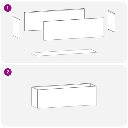 vidaXL Garden Planter Silver 100 x 30 x 30 cm Galvanised Steel 6