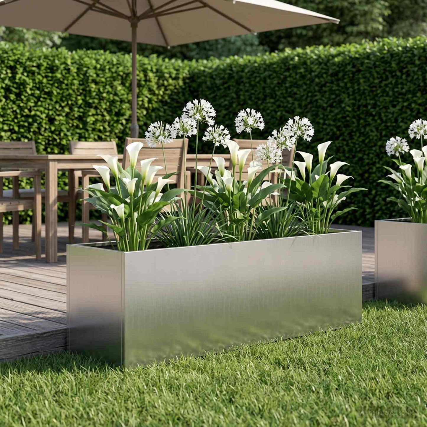 vidaXL Garden Planter Silver 100 x 30 x 30 cm Galvanised Steel 1