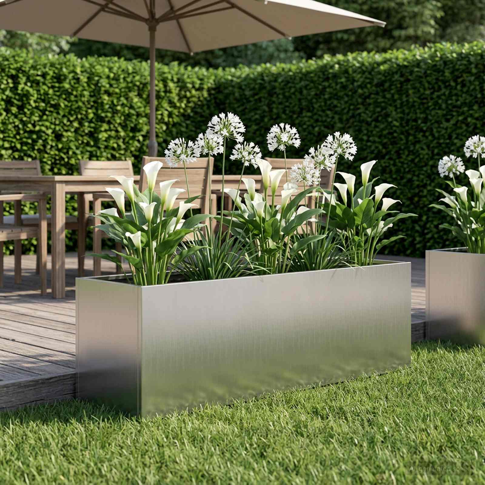 vidaXL Garden Planter Silver 100 x 30 x 30 cm Galvanised Steel 1
