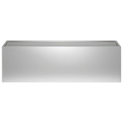 vidaXL Garden Planter 2 pcs Silver 100 x 30 x 30 cm Galvanised Steel 4