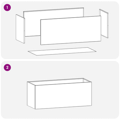 vidaXL Garden Planter Black 80 x 40 x 40 cm Cold-rolled Steel 6