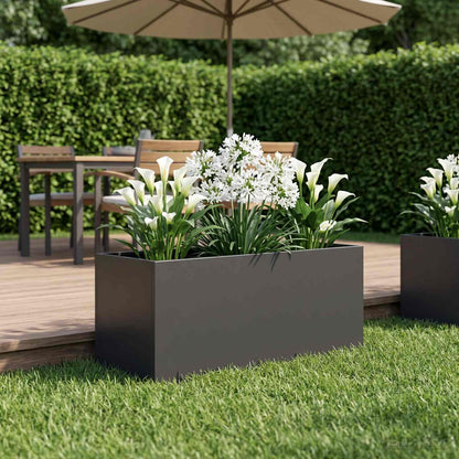 vidaXL Garden Planter Black 80 x 40 x 40 cm Cold-rolled Steel 1