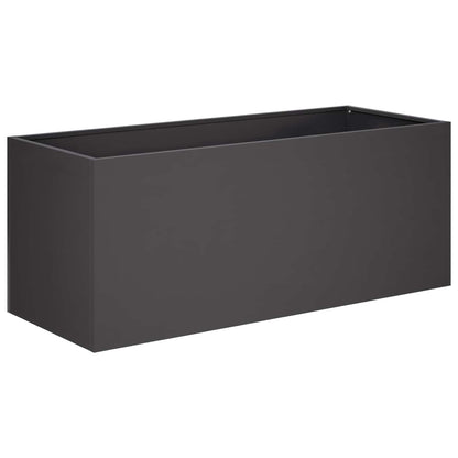 vidaXL Garden Planter Black 80 x 40 x 40 cm Cold-rolled Steel 2