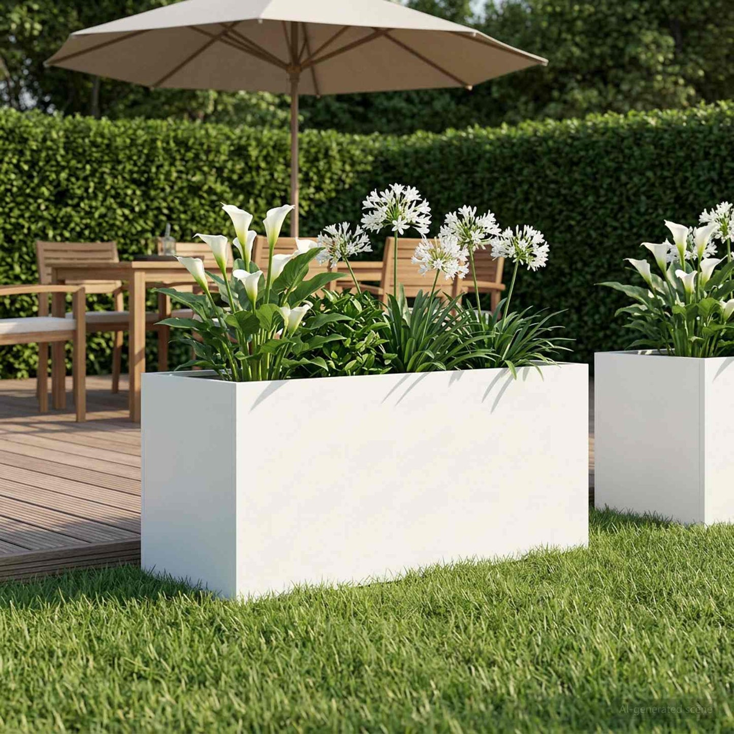 vidaXL Garden Planter White 80 x 40 x 40 cm Cold-rolled Steel 1