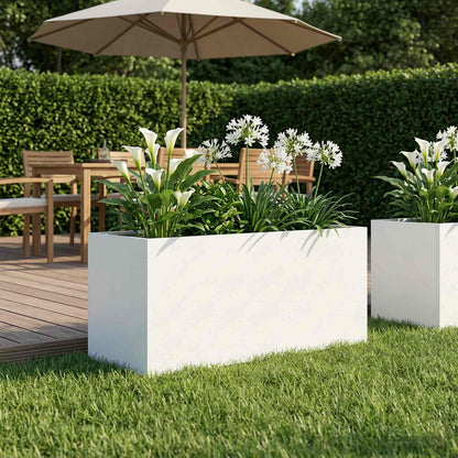 vidaXL Garden Planter White 80 x 40 x 40 cm Cold-rolled Steel 1