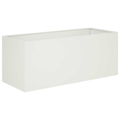 vidaXL Garden Planter White 80 x 40 x 40 cm Cold-rolled Steel 2