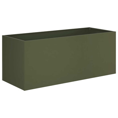 vidaXL Garden Planter Olive Green 80 x 40 x 40 cm Cold-rolled Steel 2