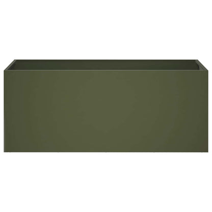 vidaXL Garden Planter Olive Green 80 x 40 x 40 cm Cold-rolled Steel 3