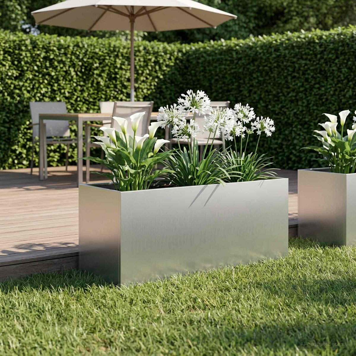 vidaXL Garden Planter Silver 100 x 40 x 40 cm Galvanised Steel 1