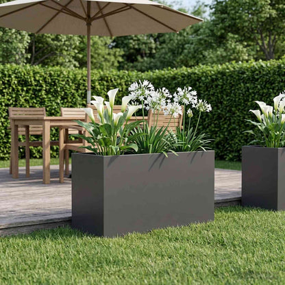 vidaXL Garden Planter Black 80 x 50 x 50 cm Cold-rolled Steel 1