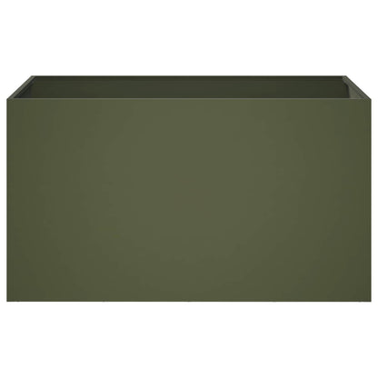 vidaXL Garden Planter Olive Green 80 x 50 x 50 cm Cold-rolled Steel 3