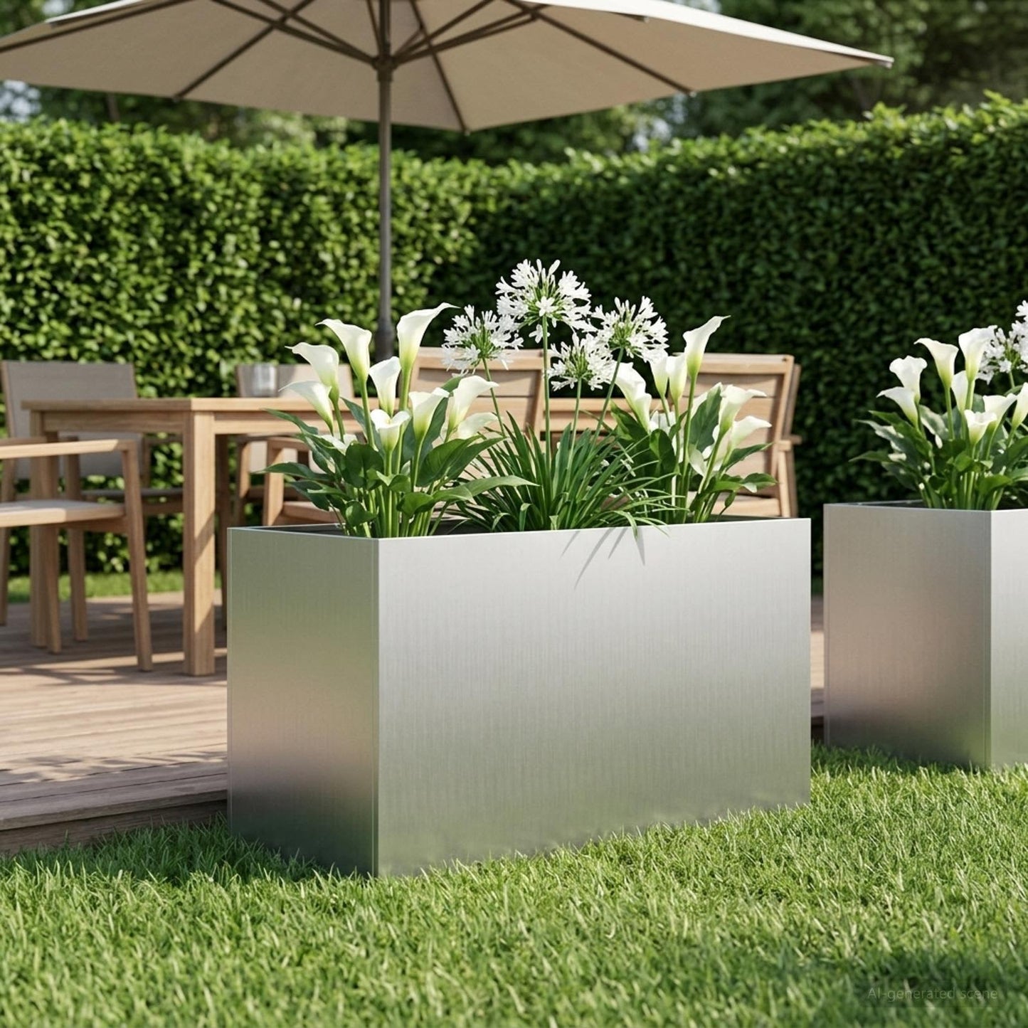 vidaXL Garden Planter Silver 100 x 50 x 50 cm Galvanised Steel 1
