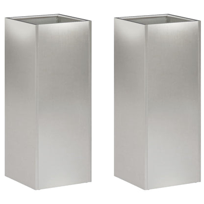 Garden Planter Silver 2 Stainless steel Depth 20 cm 20 cm 40 cm