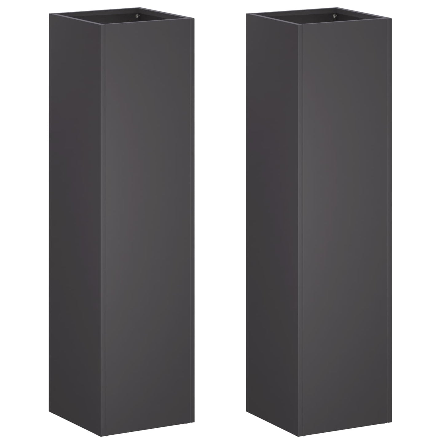 vidaXL Garden Planter 2 pcs Black 20 x 20 x 75 cm Cold-rolled Steel 2