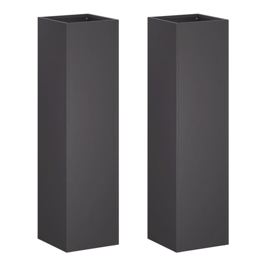 Garden Planter Cold-rolled Steel 2 Black Depth 20 cm 20 cm 75 cm