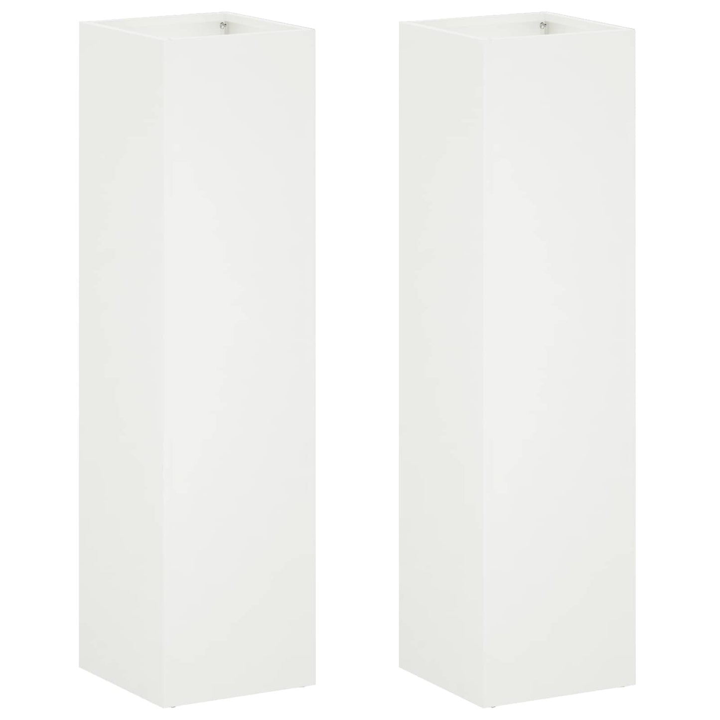vidaXL Garden Planter 2 pcs White 20 x 20 x 75 cm Cold-rolled Steel 2