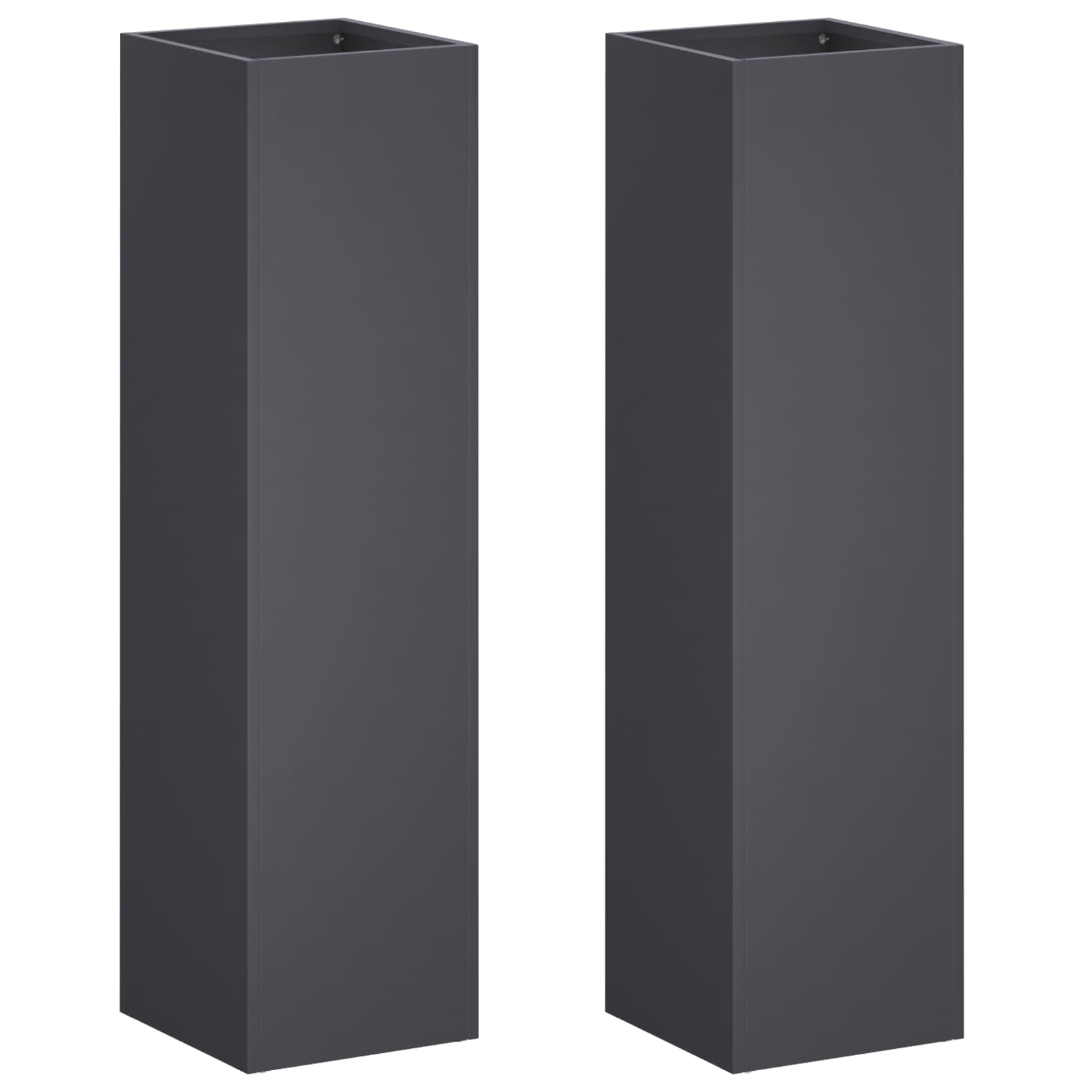 vidaXL Garden Planter 2 pcs Anthracite 20 x 20 x 75 cm 2