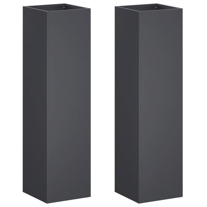 vidaXL Garden Planter 2 pcs Anthracite 20 x 20 x 75 cm 2