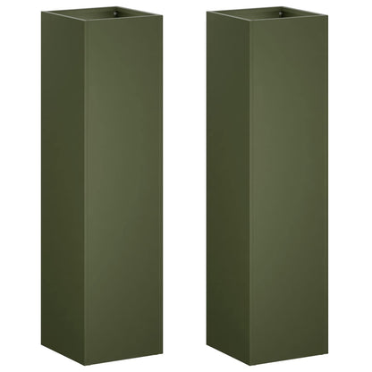 vidaXL Garden Planter 2 pcs Olive Green 20 x 20 x 75 cm 2