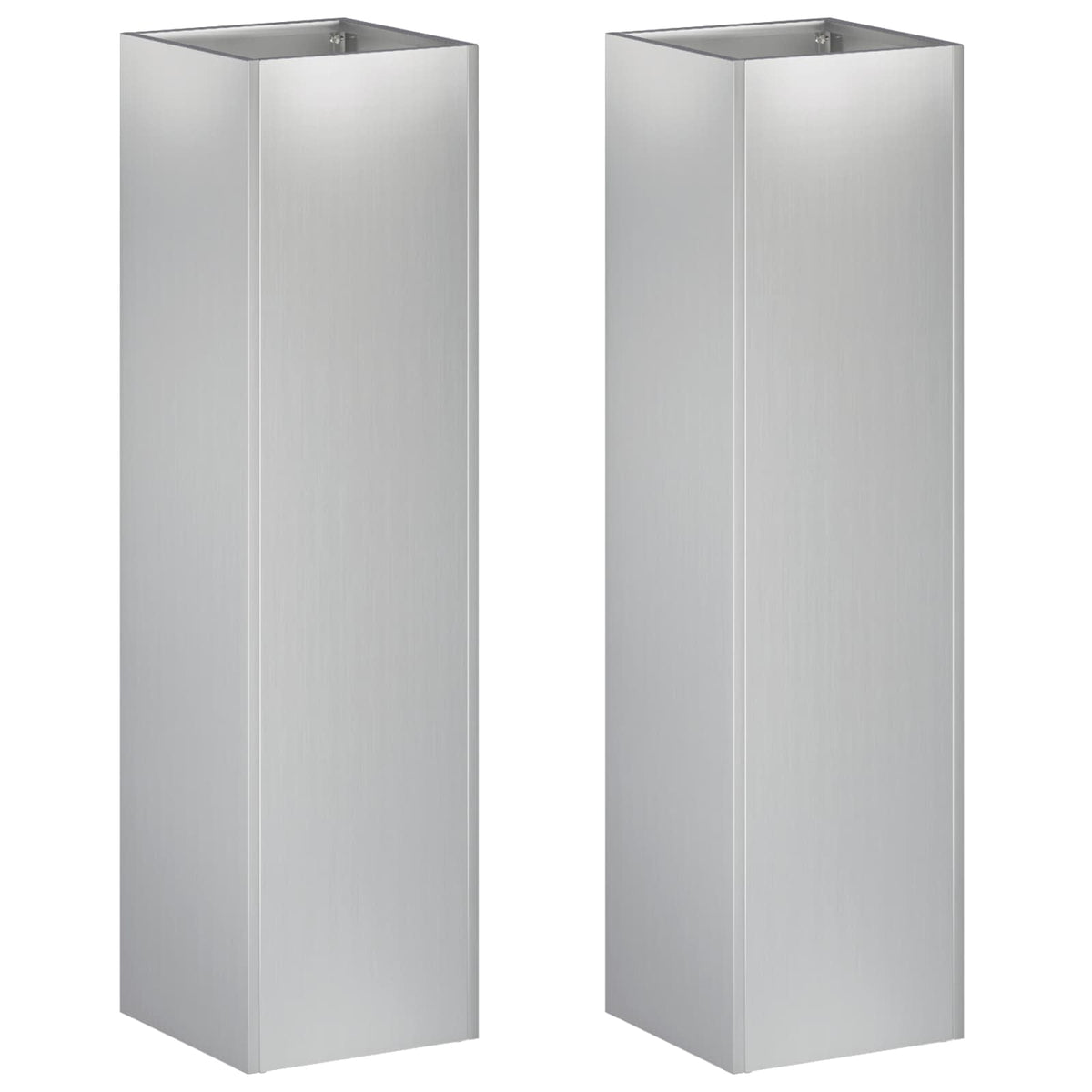 vidaXL Garden Planter 2 pcs Silver 20 x 20 x 75 cm Galvanised Steel 2