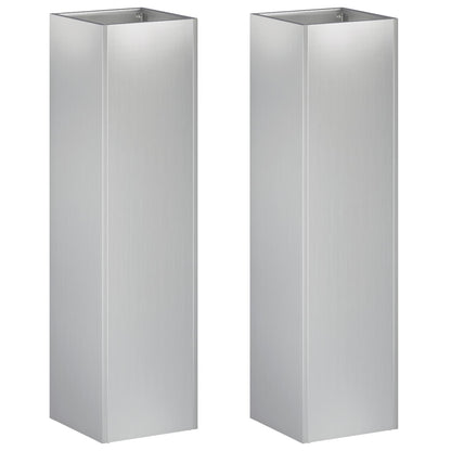 vidaXL Garden Planter 2 pcs Silver 20 x 20 x 75 cm Galvanised Steel 2