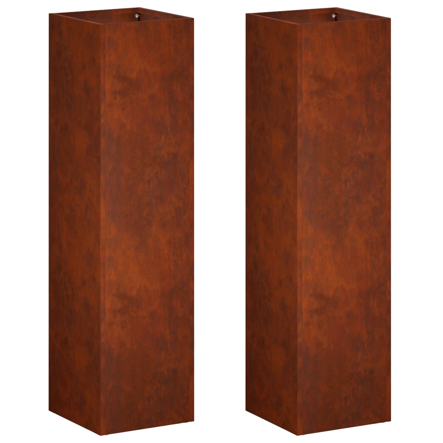vidaXL Garden Planter 2 pcs Rusty 20 x 20 x 75 cm Weathering Steel 2