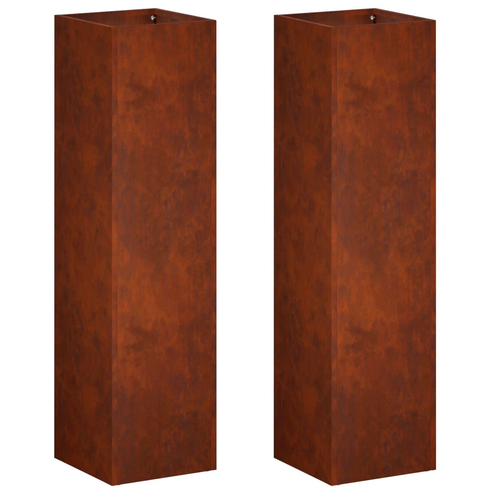 vidaXL Garden Planter 2 pcs Rusty 20 x 20 x 75 cm Weathering Steel 2