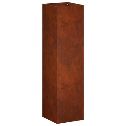 vidaXL Garden Planter 2 pcs Rusty 20 x 20 x 75 cm Weathering Steel 4
