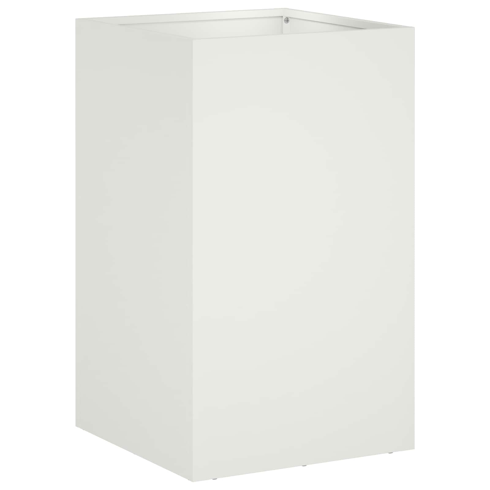 vidaXL Garden Planter 2 pcs White 30 x 30 x 50 cm Cold-rolled Steel 3