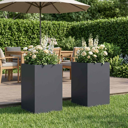 vidaXL Garden Planter 2 pcs Anthracite 30 x 30 x 50 cm 1