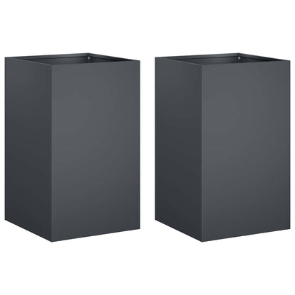 vidaXL Garden Planter 2 pcs Anthracite 30 x 30 x 50 cm 2