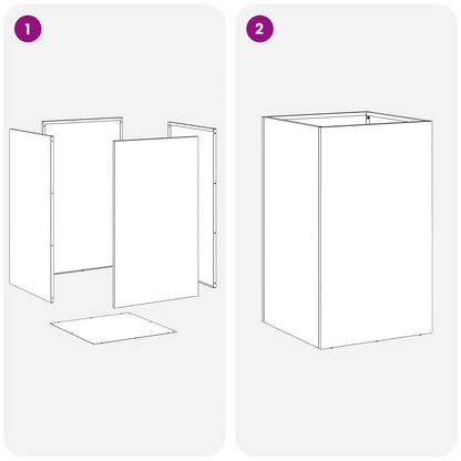 vidaXL Garden Planter Silver 30 x 30 x 50 cm Stainless Steel 6