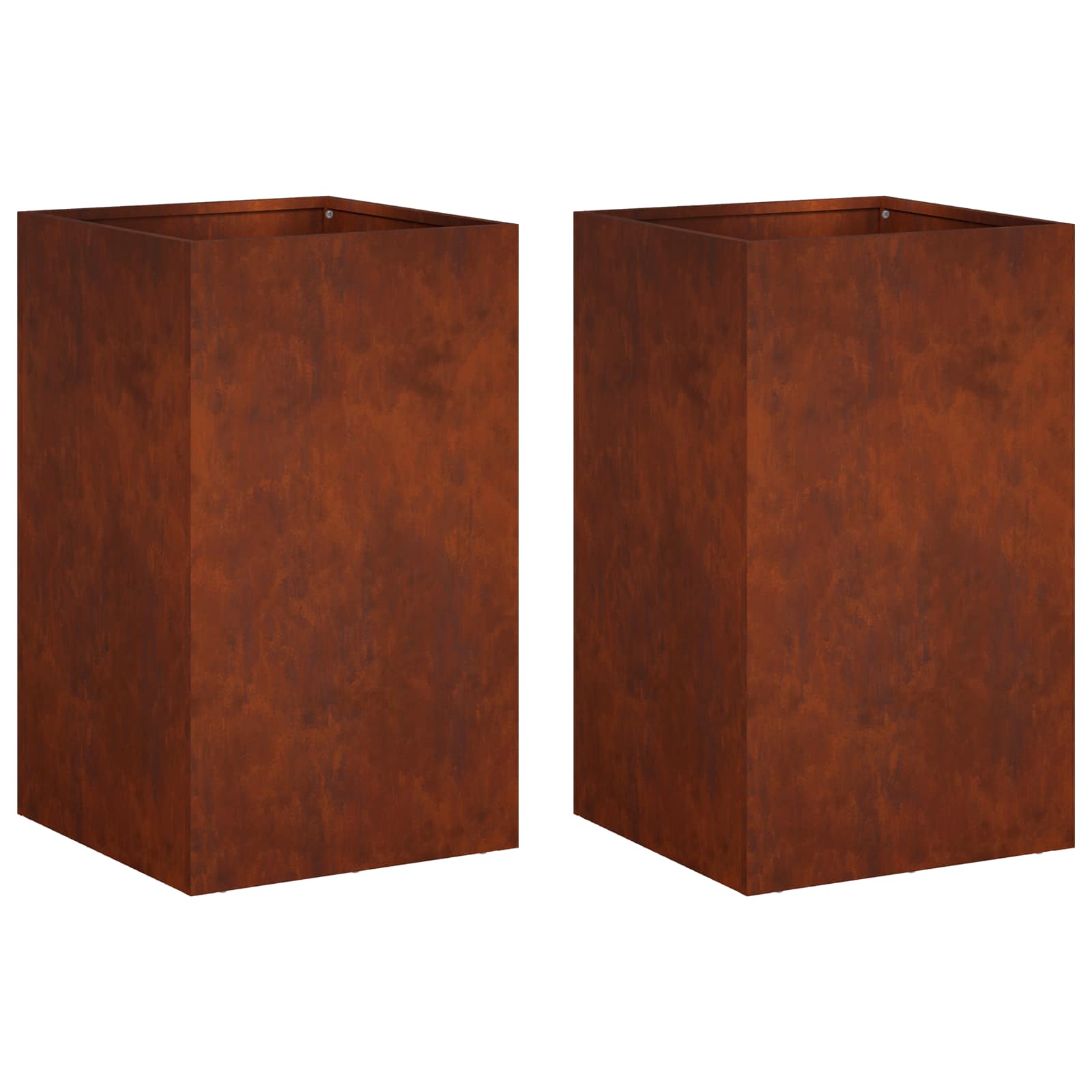 vidaXL Garden Planter 2 pcs Rusty 30 x 30 x 50 cm Weathering Steel 2