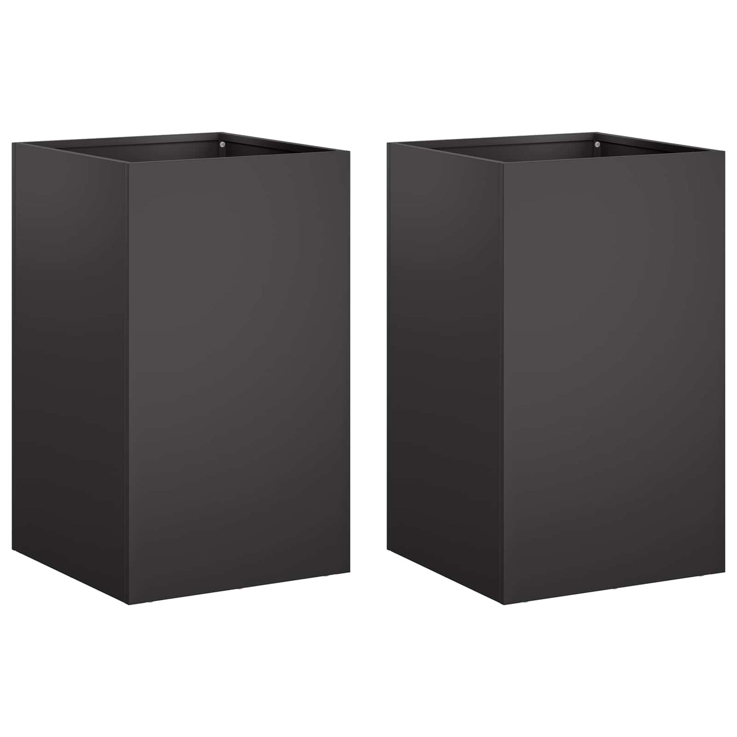 vidaXL Garden Planter 2 pcs Black 40 x 40 x 50 cm Cold-rolled Steel 2