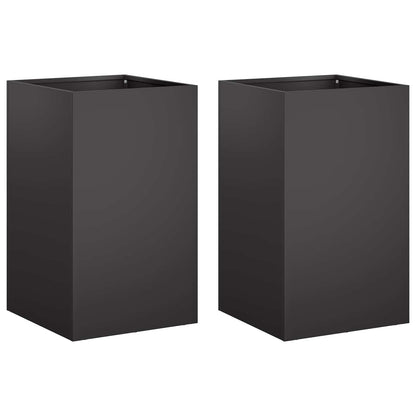 vidaXL Garden Planter 2 pcs Black 40 x 40 x 50 cm Cold-rolled Steel 2