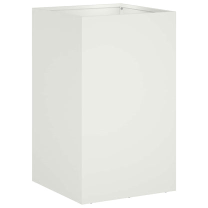 vidaXL Garden Planter 2 pcs White 40 x 40 x 50 cm Cold-rolled Steel 3