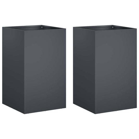 vidaXL Garden Planter 2 pcs Anthracite 40 x 40 x 50 cm 2