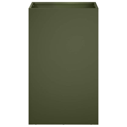 vidaXL Garden Planter Olive Green 40 x 40 x 50 cm Cold-rolled Steel 3