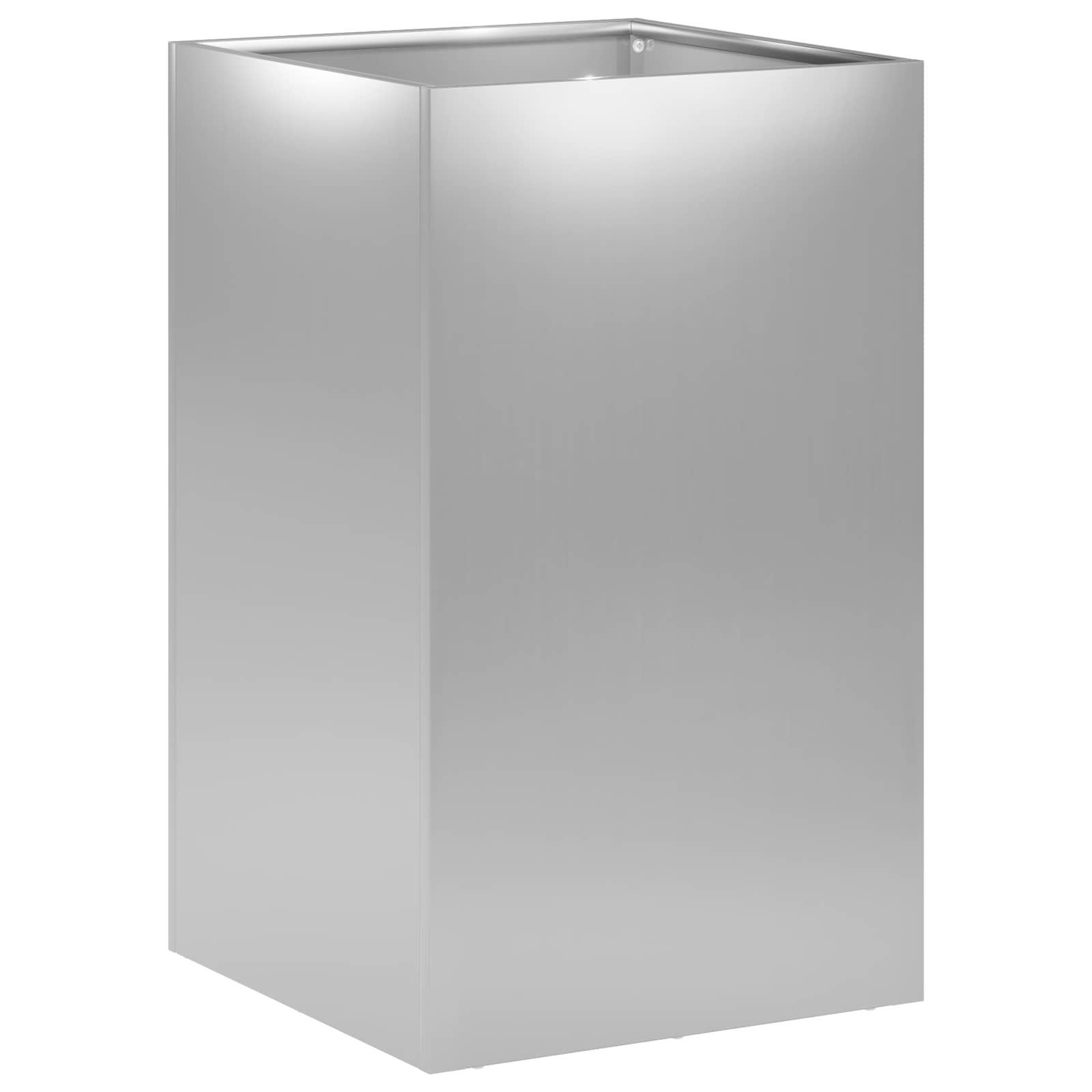 vidaXL Garden Planter 2 pcs Silver 40 x 40 x 50 cm Galvanised Steel 3